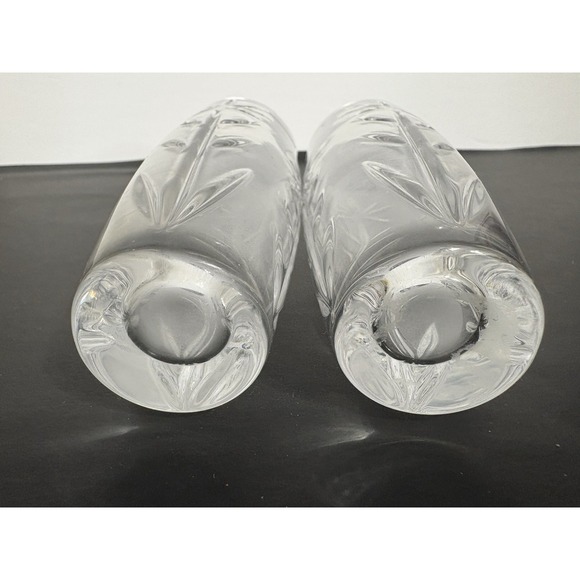 New‎ Gorham Full Lead Crystal Floral Majesty Matching Vases X 2 Bud 6x2" - Picture 4 of 9